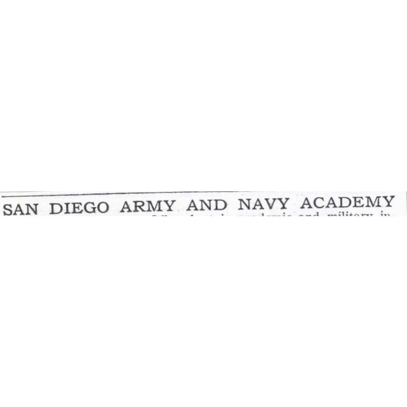 San Diego Army & Navy Academy Thomas A. Davis Pacific Beach CA - 1921 Ad TJ7-S6