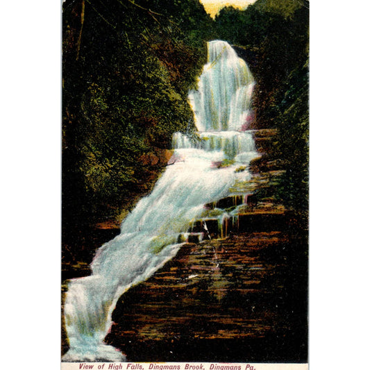 Vintage Postcard View of High Falls Dingmans Brook, Dingmans Falls PA TD8-P2