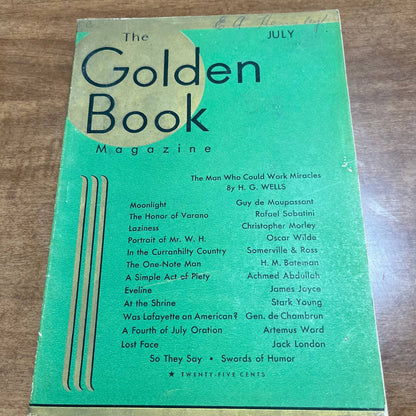 July 1932 The Golden Book Magazine H.G. Wells Oscar Wilde Jack London Joyce TH8