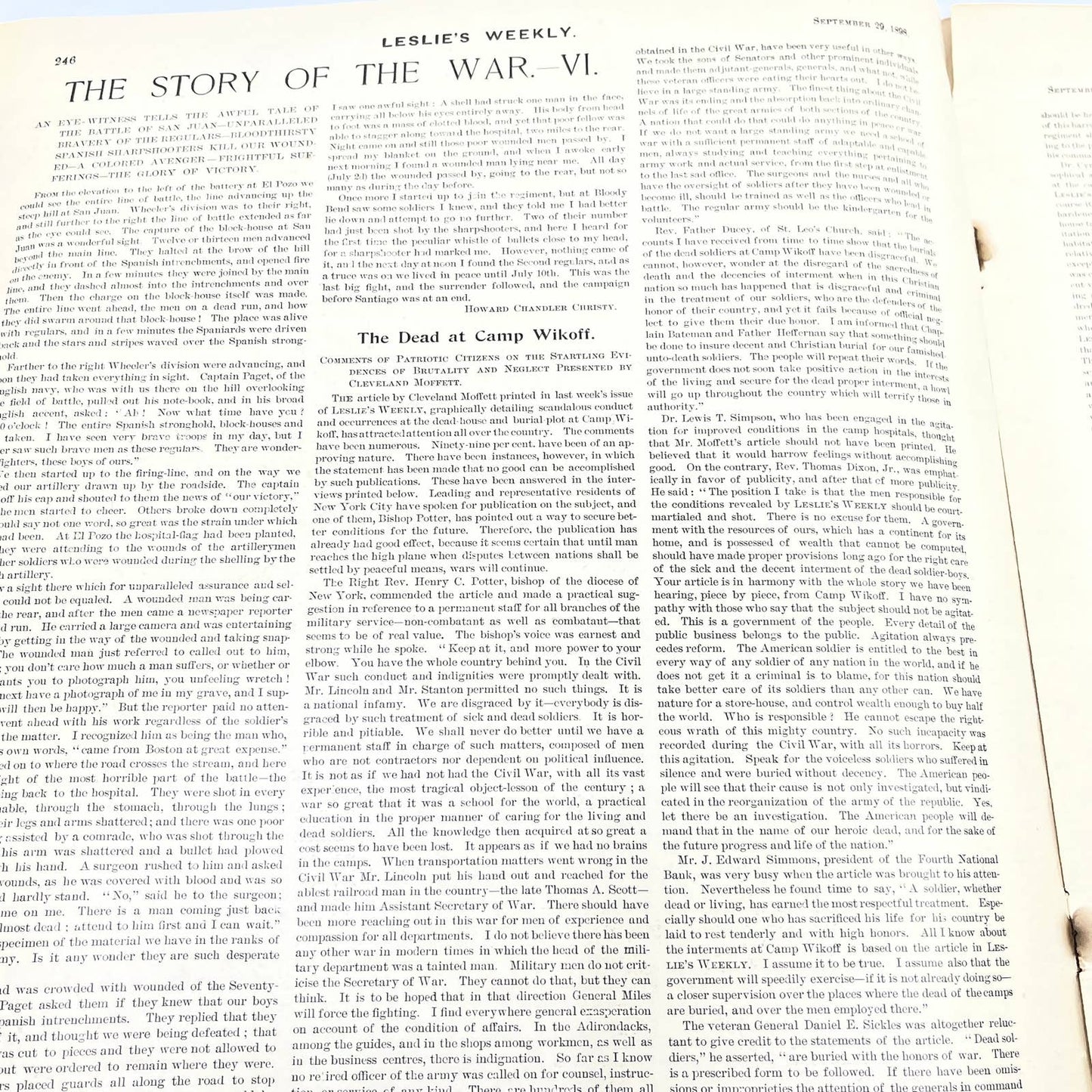 1898 Leslie's Weekly Illustrated Spanish American War Battle of San Juan FL4