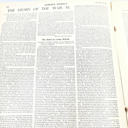 1898 Leslie's Weekly Illustrated Spanish American War Battle of San Juan FL4