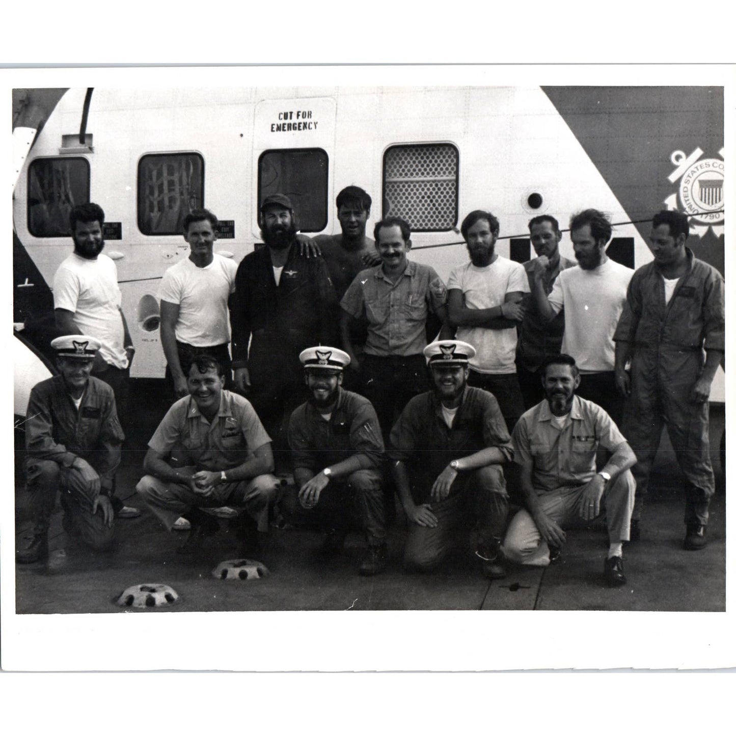 c1970 Original Photograph USCG Coast Guard Staten Island Group Shot 8x10 AD6-1