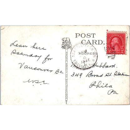 1927 Postcard Oregon-Washington and King St. Stations Railroad Seattle WA SE8