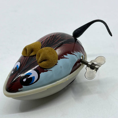 Vintage Tin Litho Toy Mouse Wind Up Toy WORKS 3” SE3