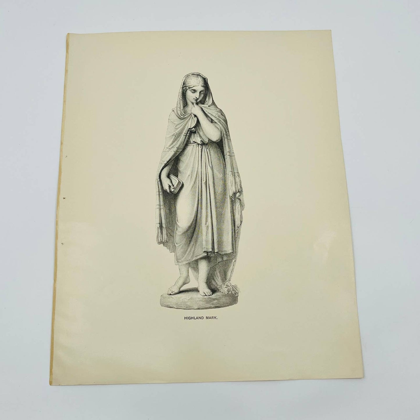 1880s Victorian Art Print Engraving HIGHLAND MARY B. E. Spence Edwin Roff