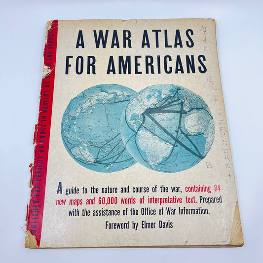 1944 WWII A War Atlas For Americans By Simon and Schuster TE2