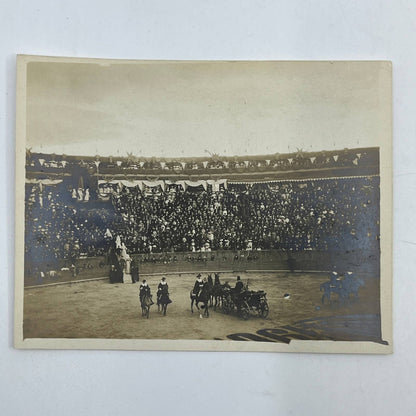 1903 Original Sepia Photograph Bullfighting Amateur Bullfight in Mexico City AC7