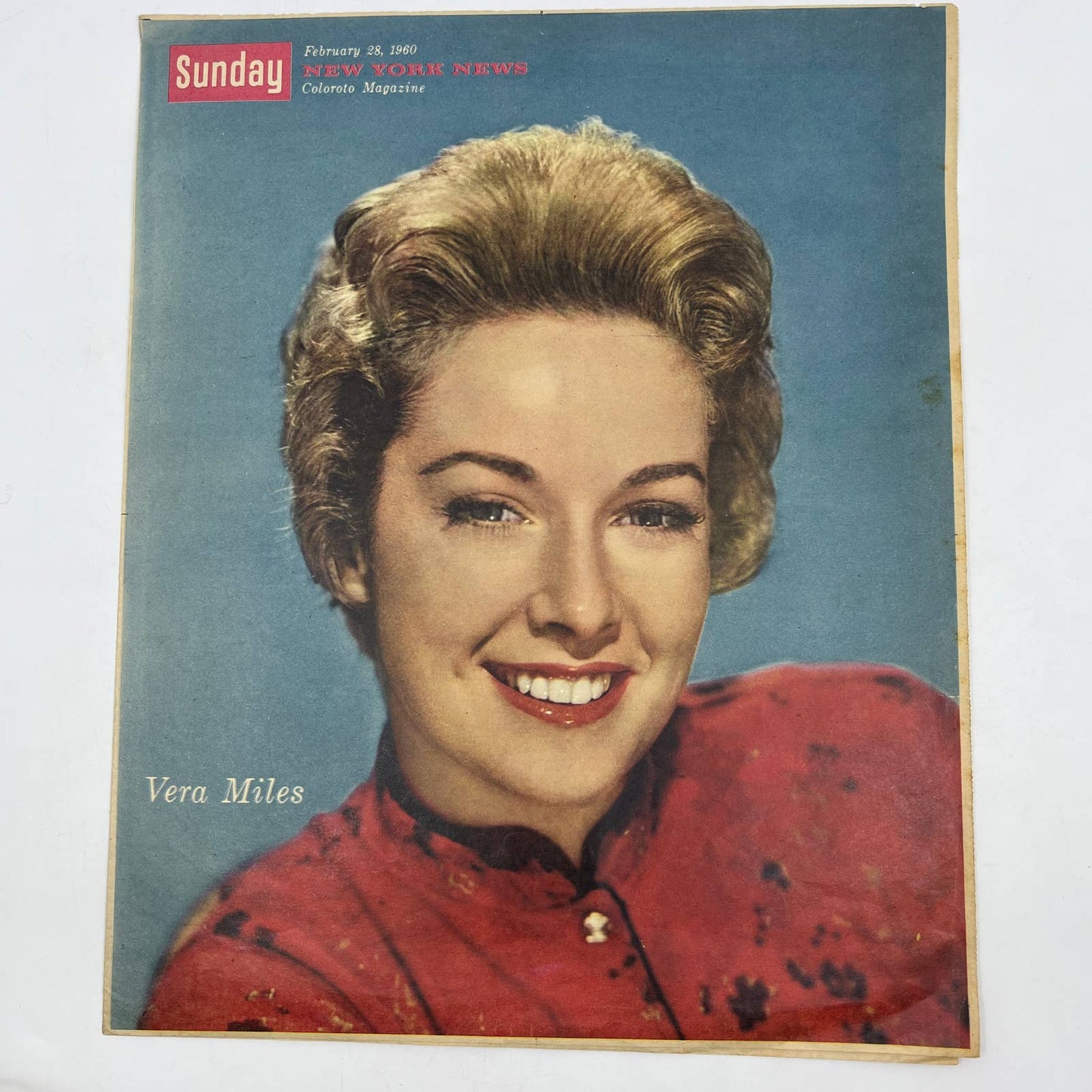 1960 VERA MILES Sunday New York News Coloroto Magazine Cover Only FL4