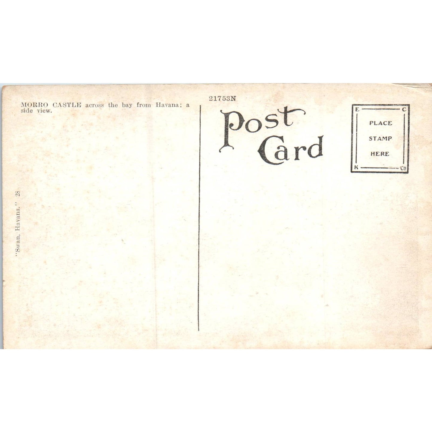 Side View - Morro Castle Across the Bay Havana Cuba Original Postcard TK1-P16