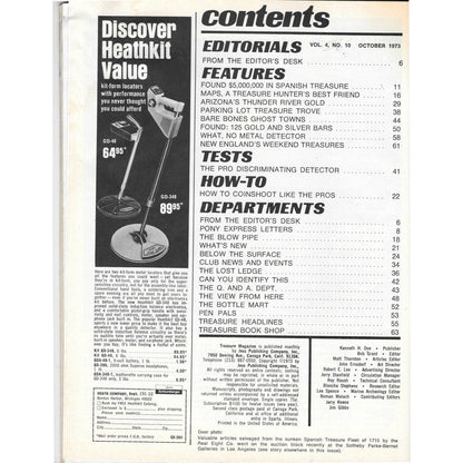 Treasure Magazine - Treasure Hunting Gold Mining Metal Detecting Oct 1973 M4