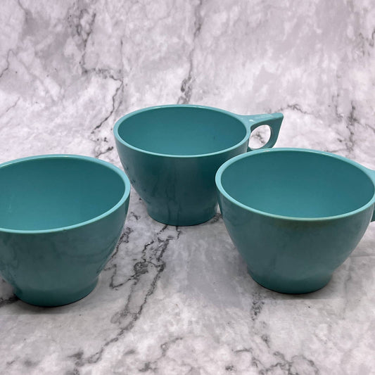 MCM Sun-Valley Melmac Teal Coffee Tea Cup Malamine SET OF 3 TJ5