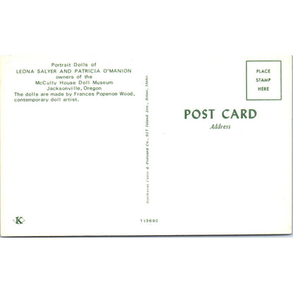 Leona Salyer & Patricia O'Manion Portrait Dolls Oregon Original Postcard PB10
