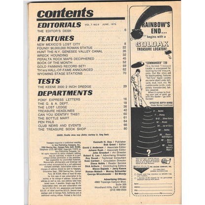 Treasure Magazine - Treasure Hunting Gold Mining Metal Detecting June 1976 M5