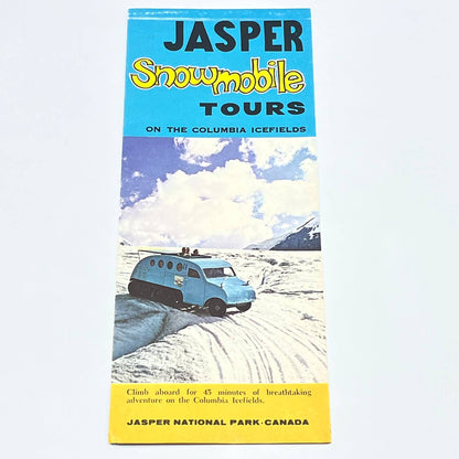 1950s Jasper Snowmobile Tours On the Columbia Ice Fields Travel Brochure AB8
