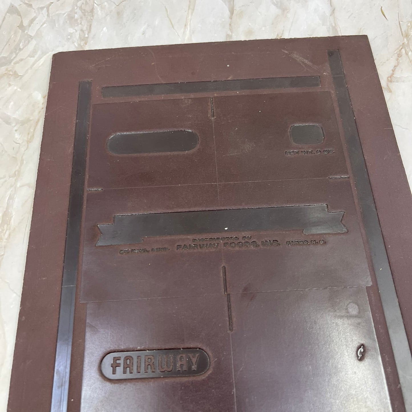 Vintage Newspaper Ad Metal Printing Plate & Flong FAIRWAY Fancy Nuts Fargo TC9-1