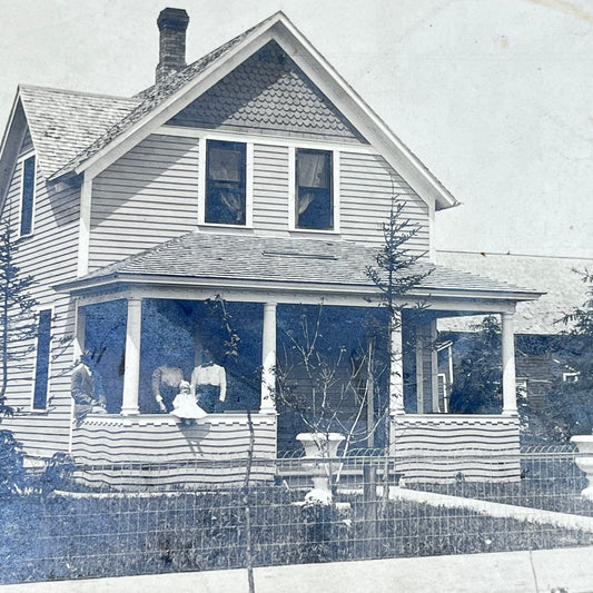 Early 1900s CDV Photo Family Outside House in Thief River Falls MN 8x10” L4-2