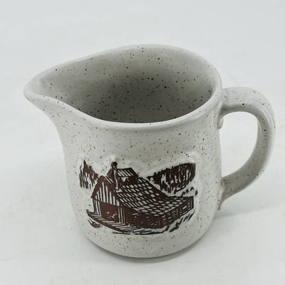 Onion River Pottery OLD MILL SPECKLED Stoneware Syrup Pitcher Creamer 3.5” TA5