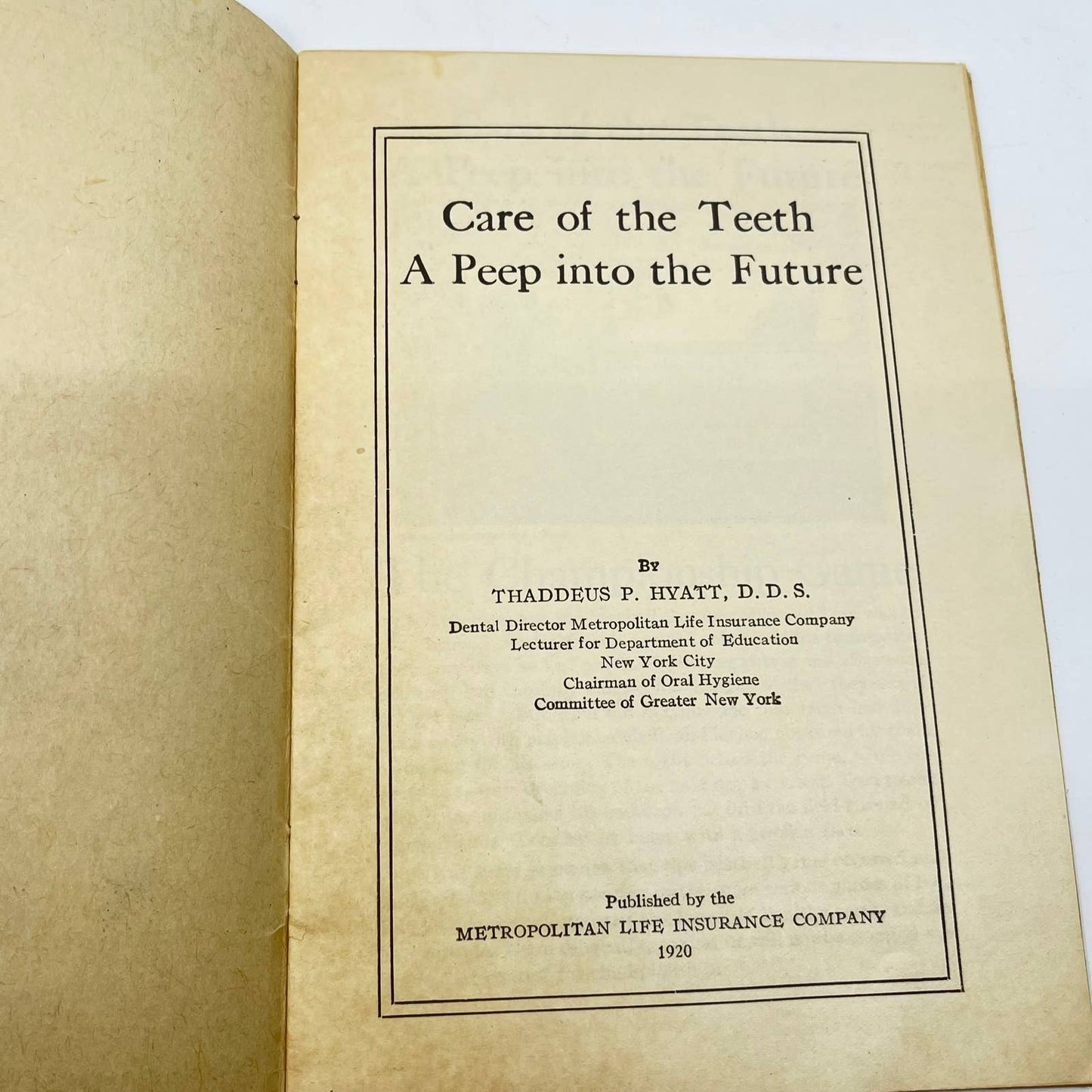 1920 Care Of The Teeth - Peep Into The Future Metropolitan Life Dental TF7