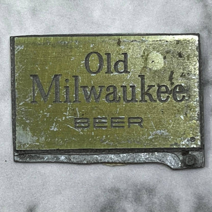 Vintage Printing Letterpress Printers Block Plate Old Milwaukee Beer SE828