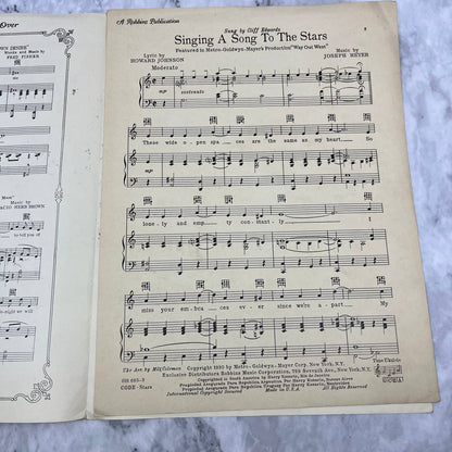 1930 Singing A Song To The Stars Sheet Music Film Soundtrack Way Out West TH5