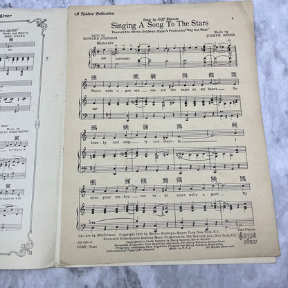 1930 Singing A Song To The Stars Sheet Music Film Soundtrack Way Out West V38