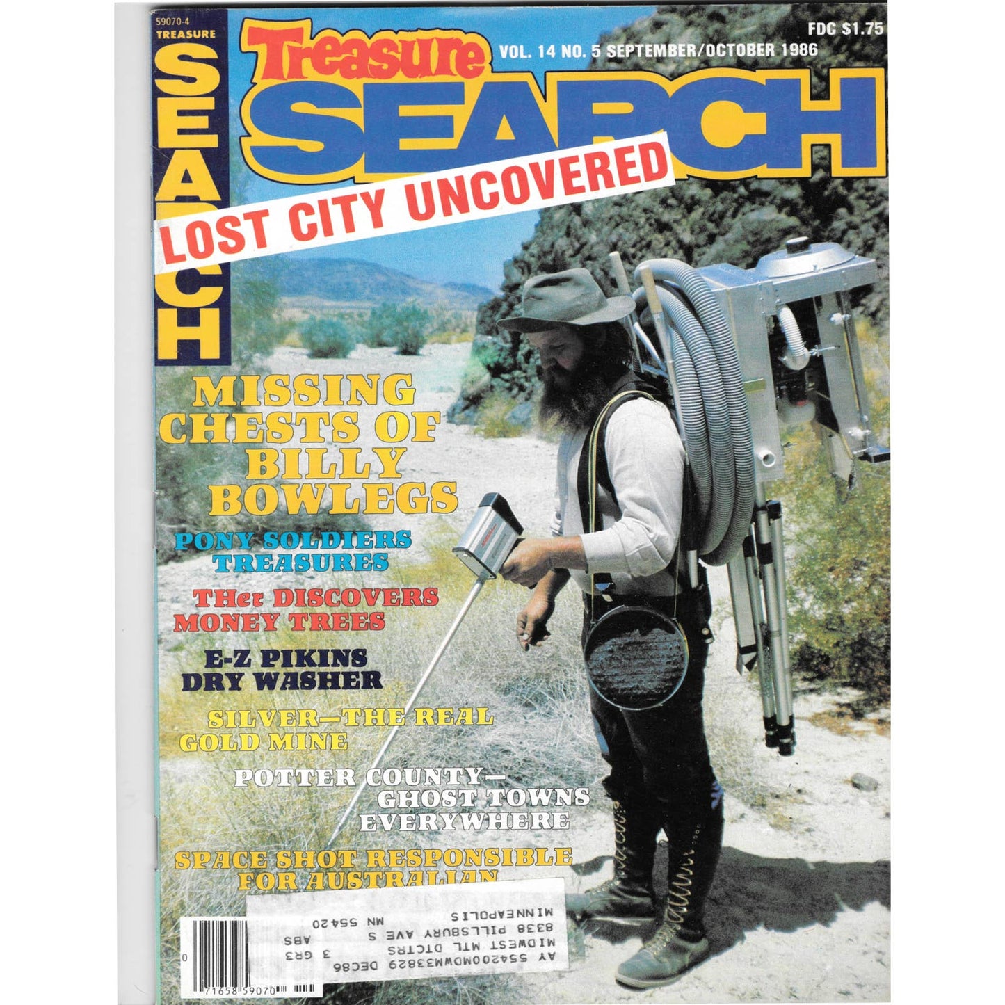 Treasure Search Magazine 1986 Sept/Oct Metal Detecting Gold Diamonds M2