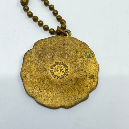 Unique Vintage 14K Gold Plated Pennsylvania State Keychain Seal Pendant SE9