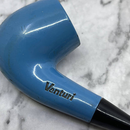 Venturi Estate Pipe Blue Brylon Bent Billiard (Vintage 1970s) TJ4-4