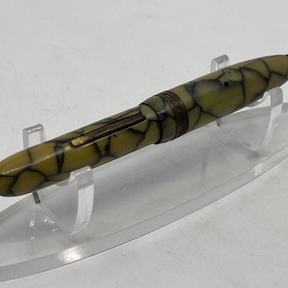 Celluloid Pearl With Black Veins Fountain Pen with Nib Screw Top Seal SE1