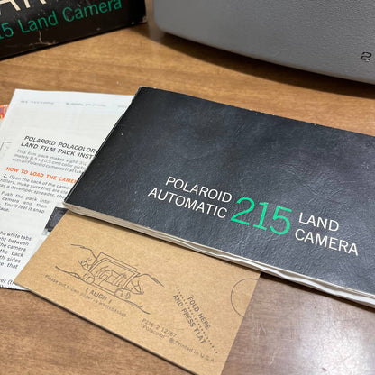 1960 Polaroid 215 Land Camera w/ ORIGINAL BOX & Inserts Instant Camera TG9
