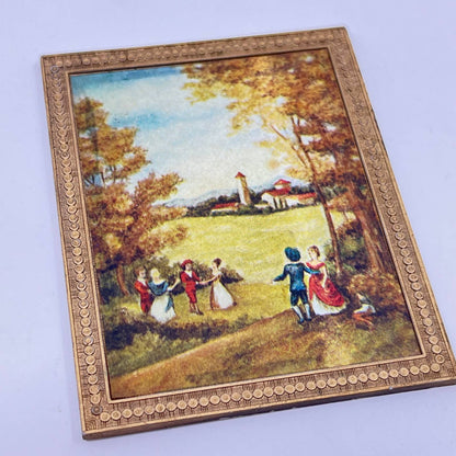 Vintage Petite Princess Dollhouse Miniature Gold Framed Painting SD3