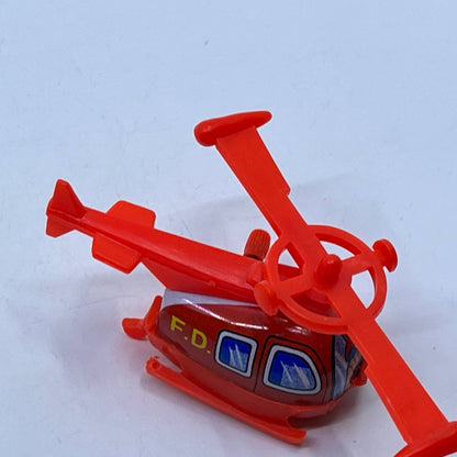 1970s Yone Wind-up Fire Department Helicopter Toy WORKS TD2