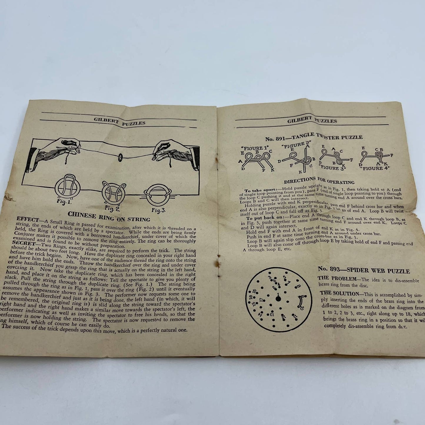 1920 AC Gilbert Puzzle Party Instruction Manual New Haven CT SC5