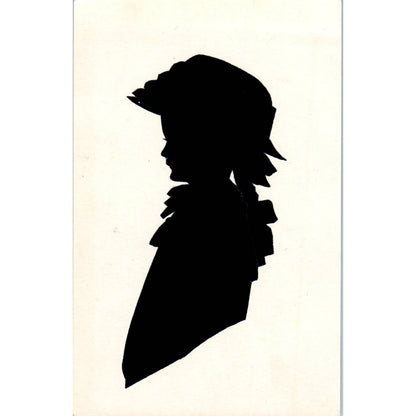 Postcard UDB Original Paper Art Silhouette Adult Woman Fancy Bonnet Hat TK1-25
