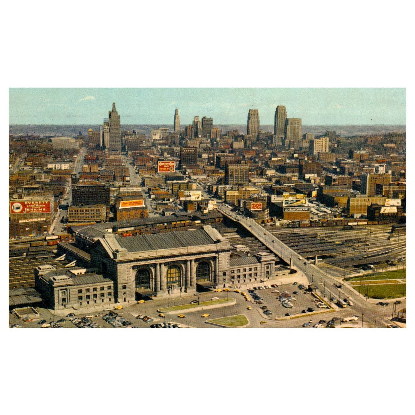Vintage Postcard - 1952 Union Station and Sky Line Kansas City Missouri TJ7-1