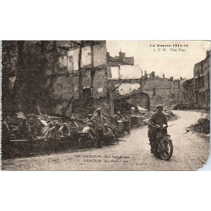 WWI Verdun Rue Saint Pierre La Guerre Original Postcard TK1-24