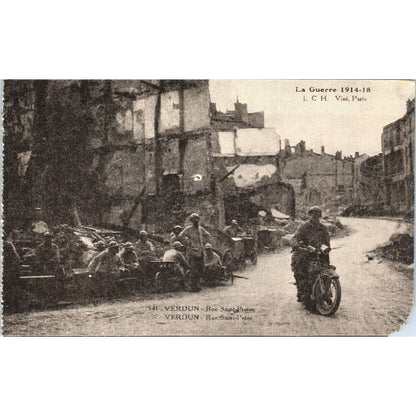 WWI Verdun Rue Saint Pierre La Guerre Original Postcard P1-13
