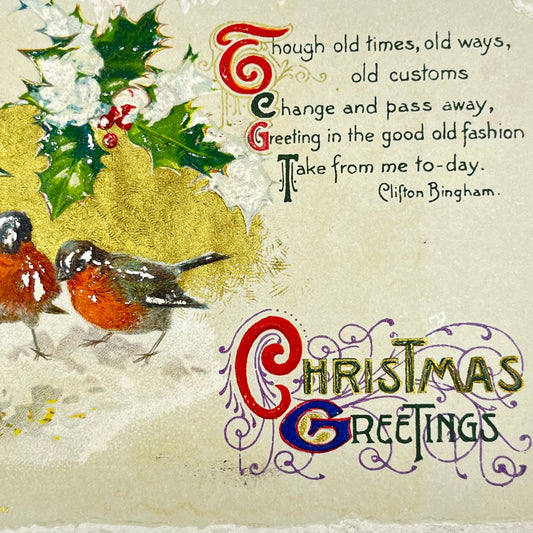 1911 Postcard John Winsch Christmas Clifton Bingham Poem SC9