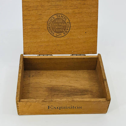 1926 Thompson's Tampa Cigars Box Exquisitos For the Man Who Knows 5” TD9