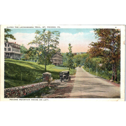 Vintage Postcard Along the Lackawanna Trail Mt. Pocono PA TD8-P2