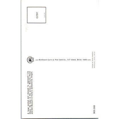 Lila Stone Doll McCully House & Doll Museum Jacksonville Original Postcard PB5