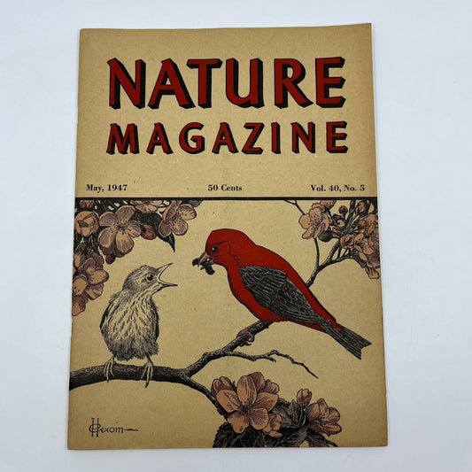 Nature Magazine May 1947 - Scarlet Tanager Hexom Orchids The Toad TC1