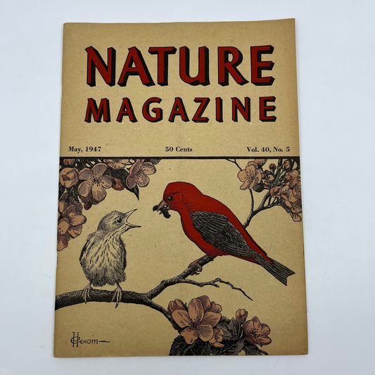 Nature Magazine May 1947 - Scarlet Tanager Hexom Orchids The Toad TH9