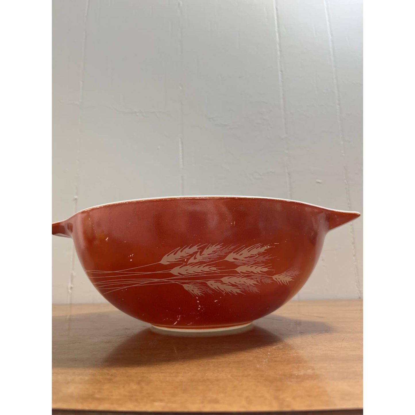 Vintage Pyrex Autumn Harvest Wheat 444 Cinderella Mixing Bowl 4 Quart 13” TH3
