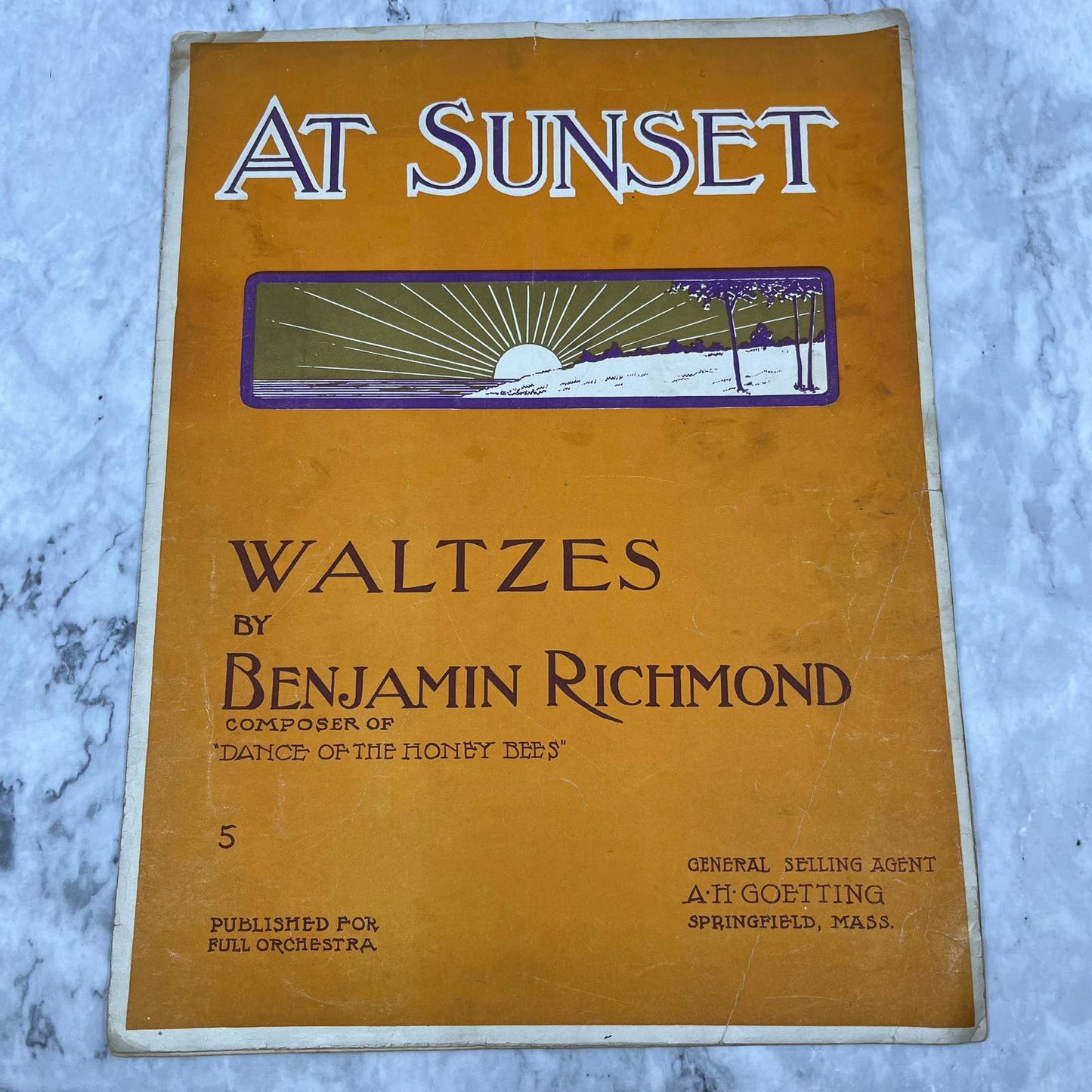 1902 Sheet Music - At Sunset Waltzes by Benjamin Richmond TH1