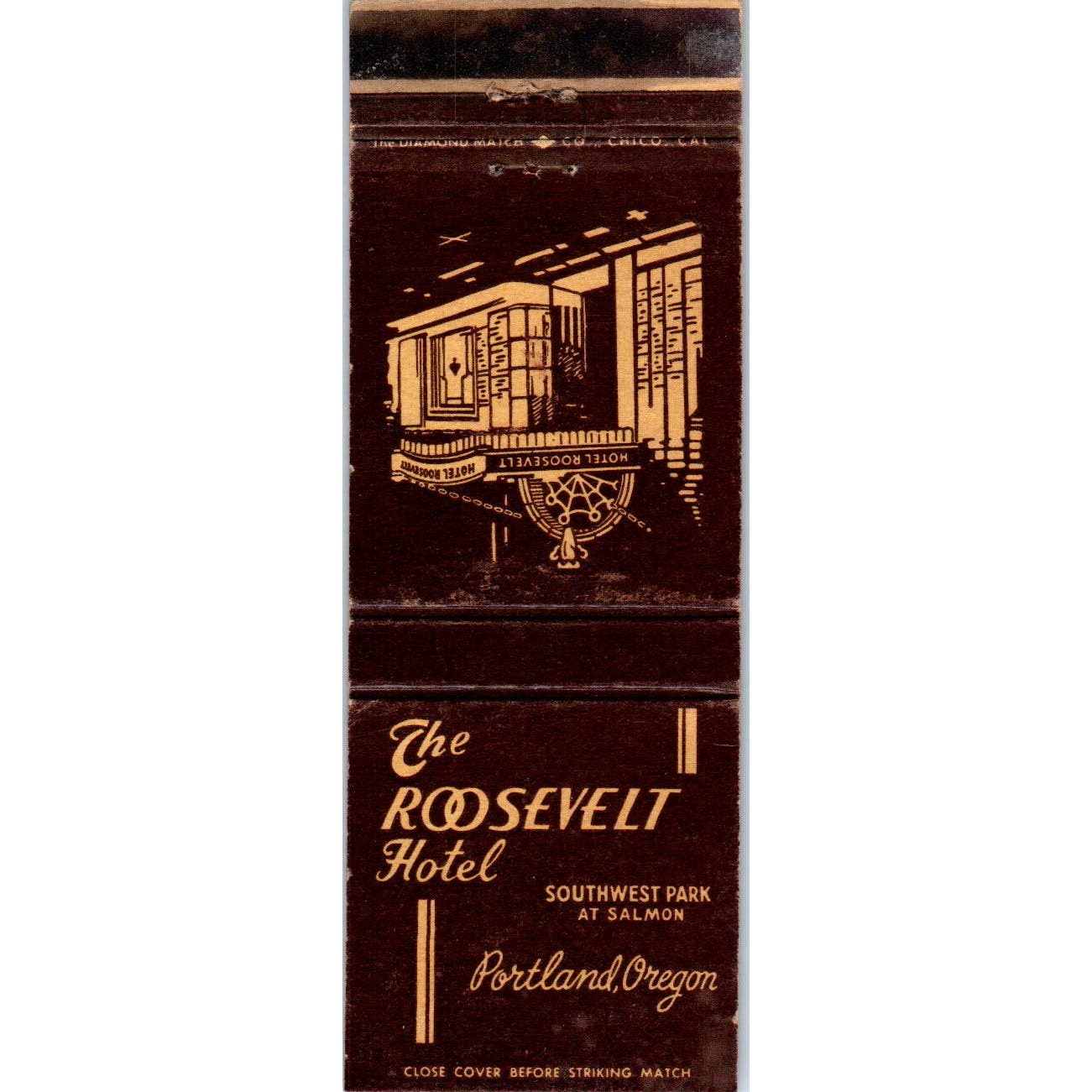 The Roosevelt Hotel Portland Oregon Advertising Matchbook Cover SA9-M8