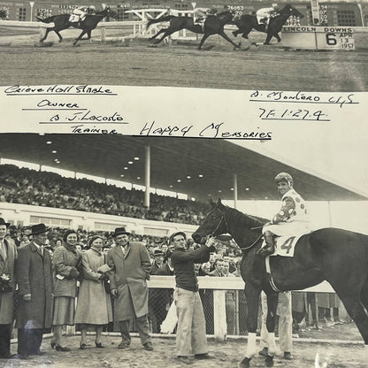 1957 Original Horse Race Winner Photo "Happy Memories" Lincoln Downs AC5