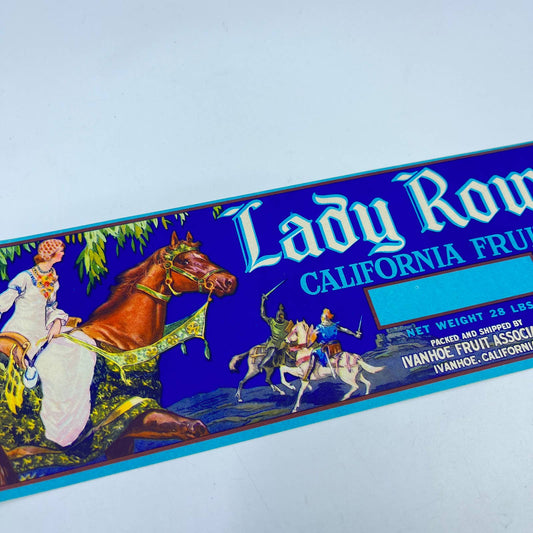 Lady Rowena Brand, Ivanhoe California Produce Crate Labels FL3