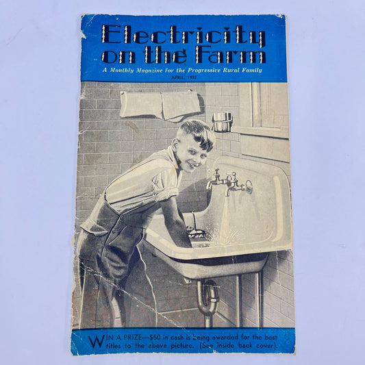 1932 April ELECTRICITY ON THE FARM Magazine for the Progressive Rural Family TA3