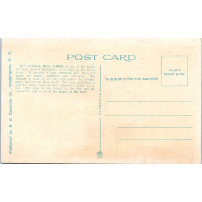 Central High School & Stadium Washington DC c1925 Original Postcard PB10